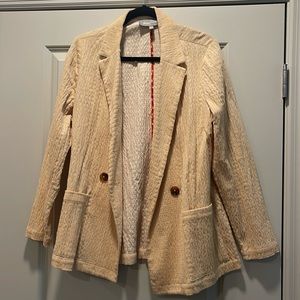 Soft peach colored pea coat, Anthropologie